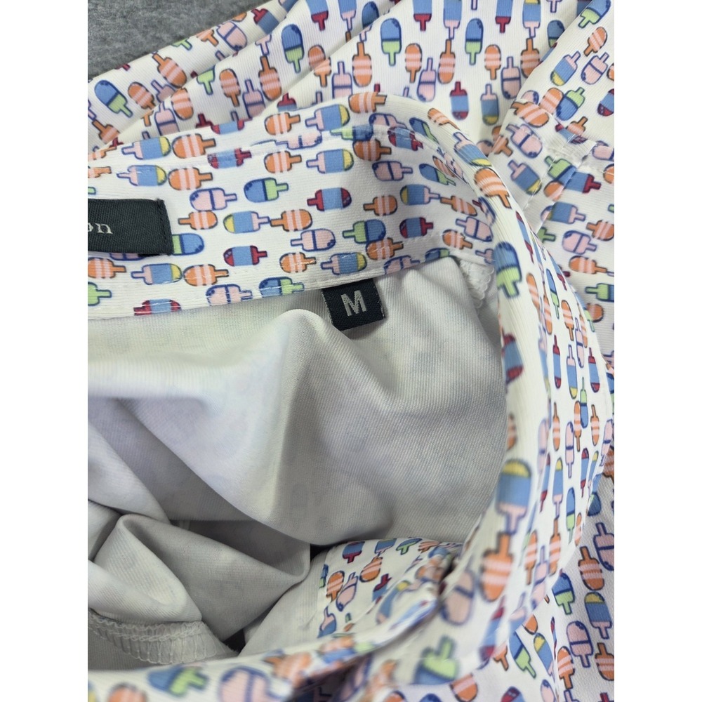 Turtleson Men's Polo Shirt Medium, Multicolor Ice Cream Popsicle Print, Golf Fun - Picture 6 of 7